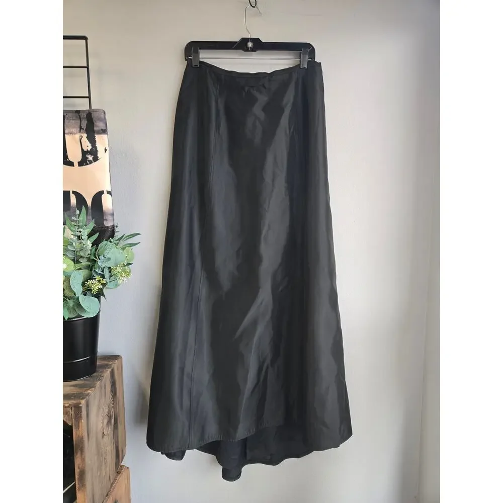 Vintage Cache Y2K Black Acetate Maxi Skirt Goth Whimsigoth 12 - Picture 2 of 7